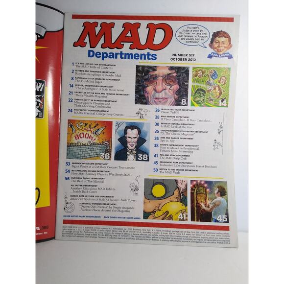 MAD Magazine #517 Comic Book 2012 The Avengers Election Hell Devils Planet Tad - Picture 2 of 5